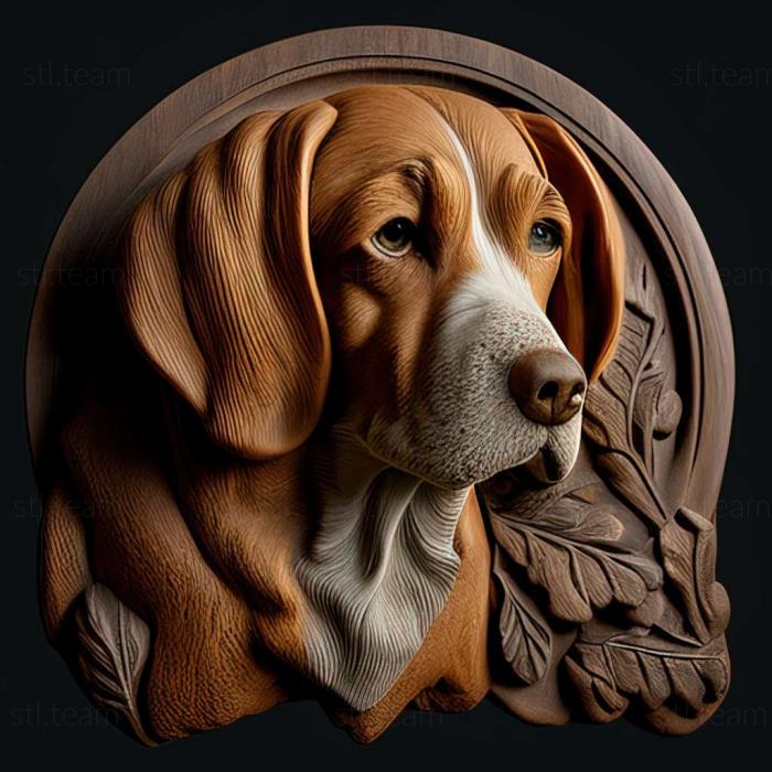 3D model American Foxhound dog (STL)